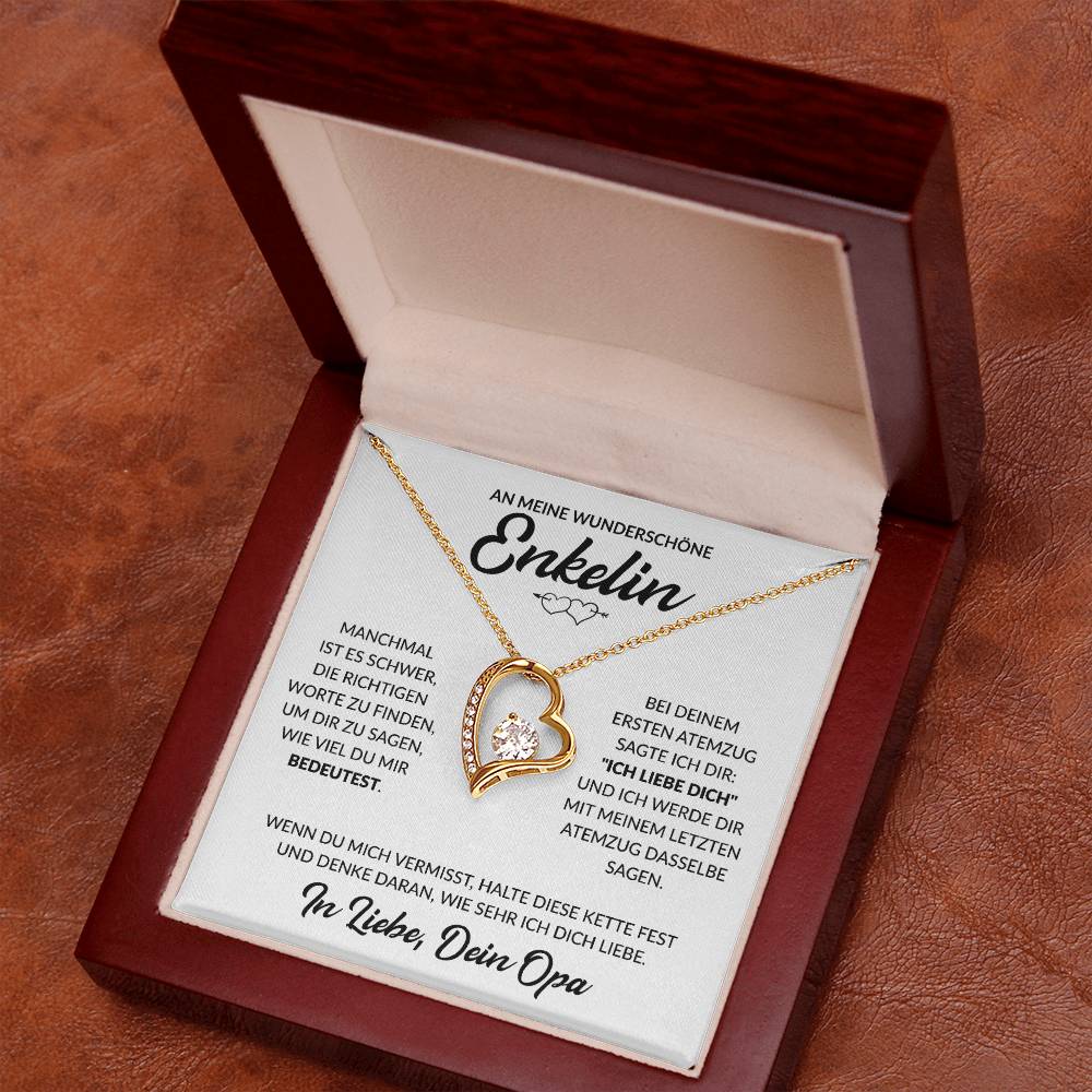 Enkelin Geschenk von Opa - Herzkette