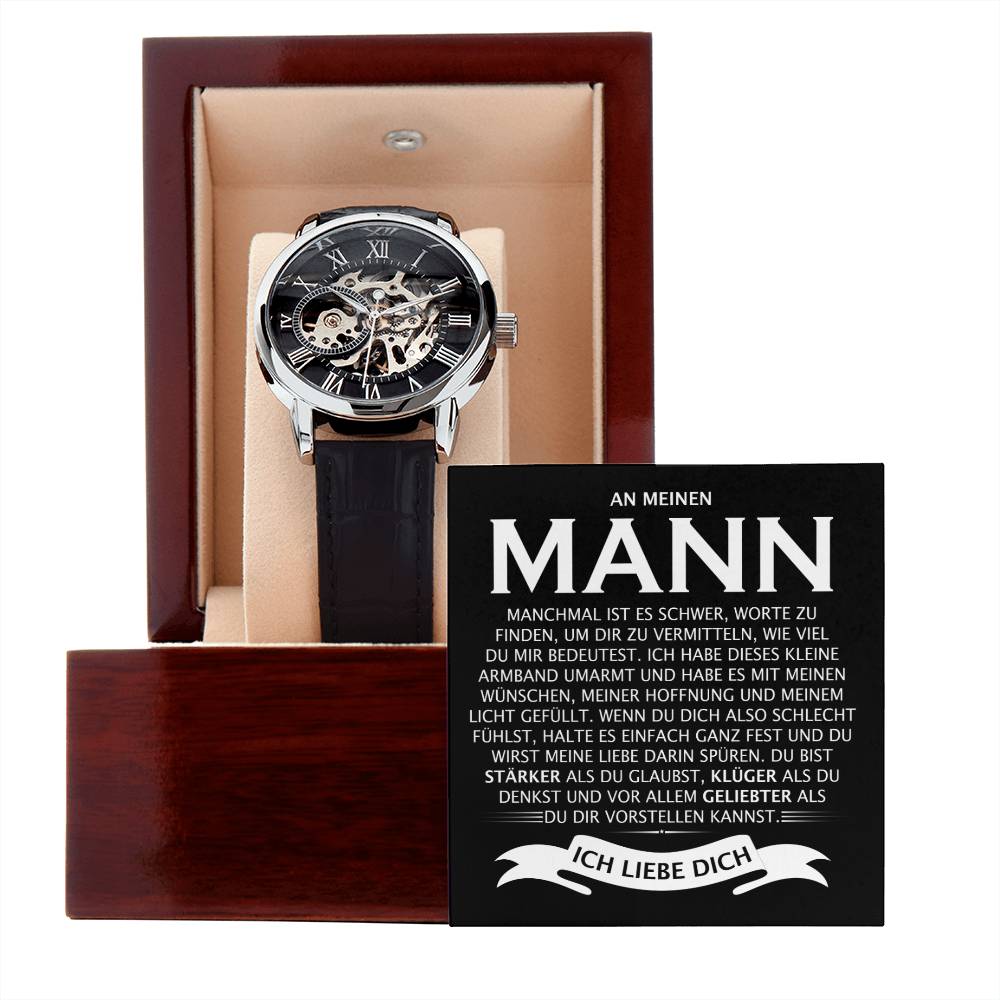 An meinen Mann - Skelettarmbanduhr