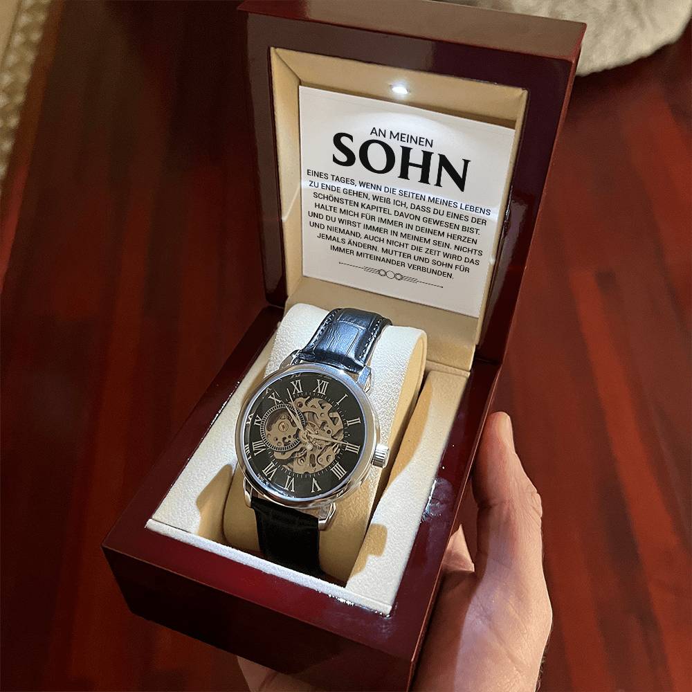 Mutter und Sohn - Skelettarmbanduhr