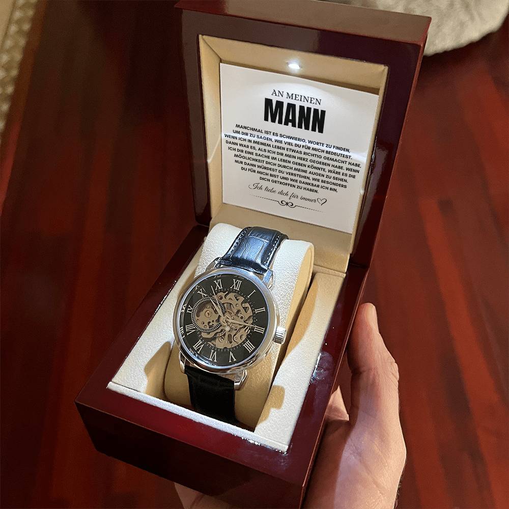 An meinen Mann - Skelettarmbanduhr