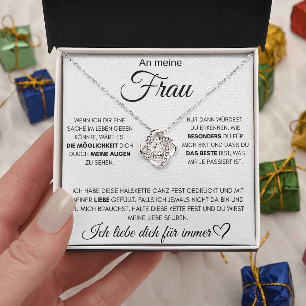 An meine Frau "das Beste" - Love Knot Halskette