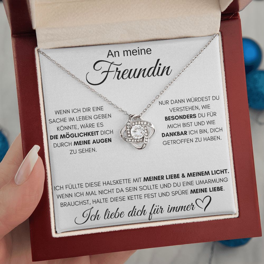 An meine Freundin "Liebe & Licht" - Love Knot Halskette