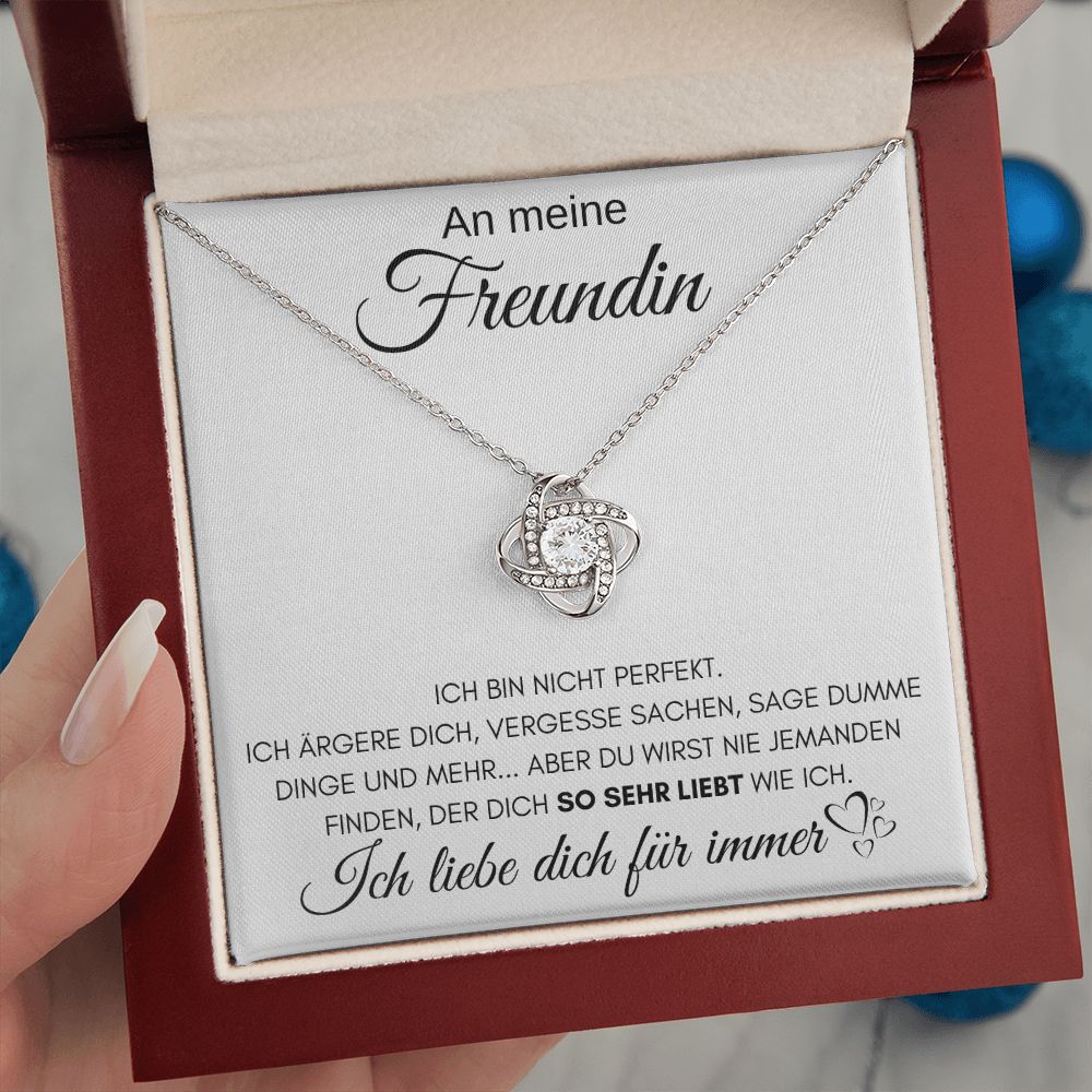 An meine Freundin "Ich liebe dich für immer" - Love Knot Halskette