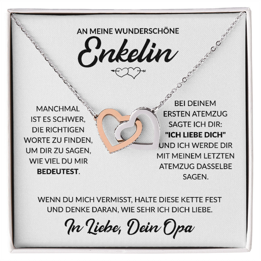 Enkelin Geschenk von Opa - Herzenkette