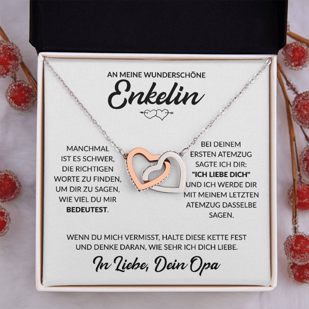 Enkelin Geschenk von Opa - Herzenkette
