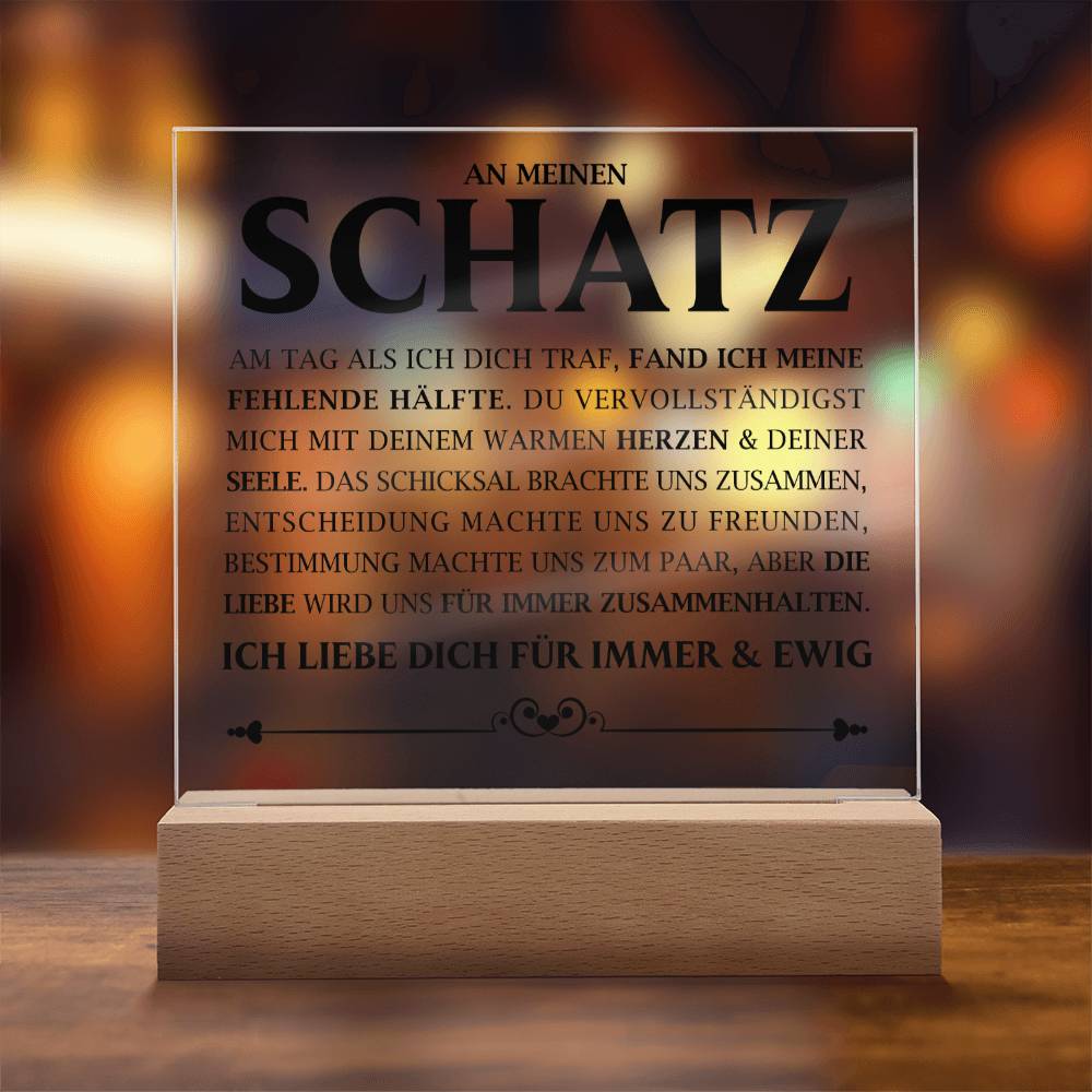 An meinen Schatz | Acrylplatte