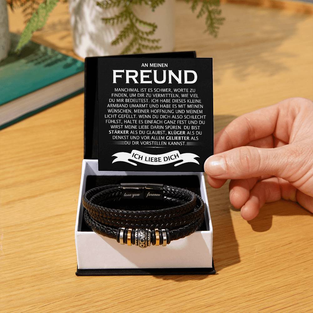 An meinen Freund - "STÄRKER, KLÜGER, GELIEBTER" - Armband