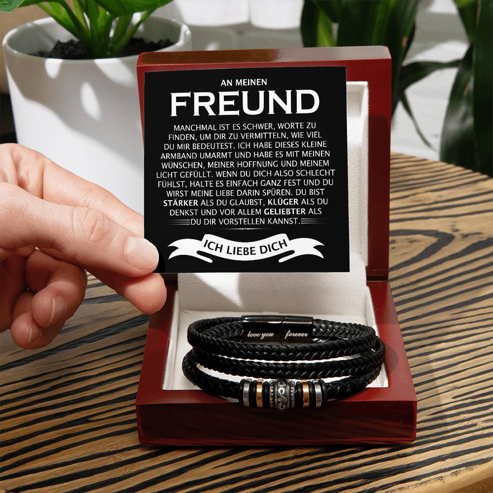 An meinen Freund - "STÄRKER, KLÜGER, GELIEBTER" - Armband