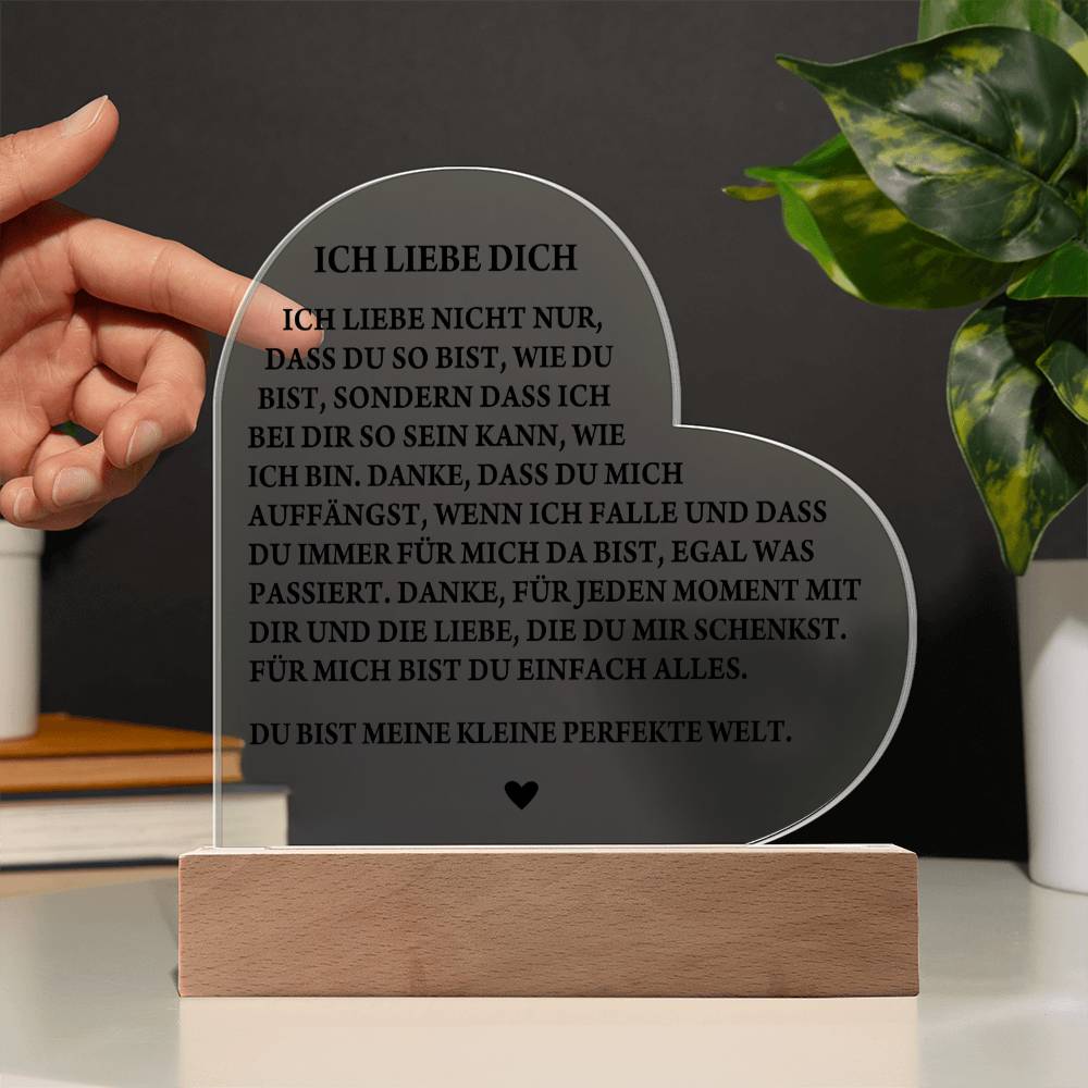 ICH LIEBE DICH | Acryl-Herz