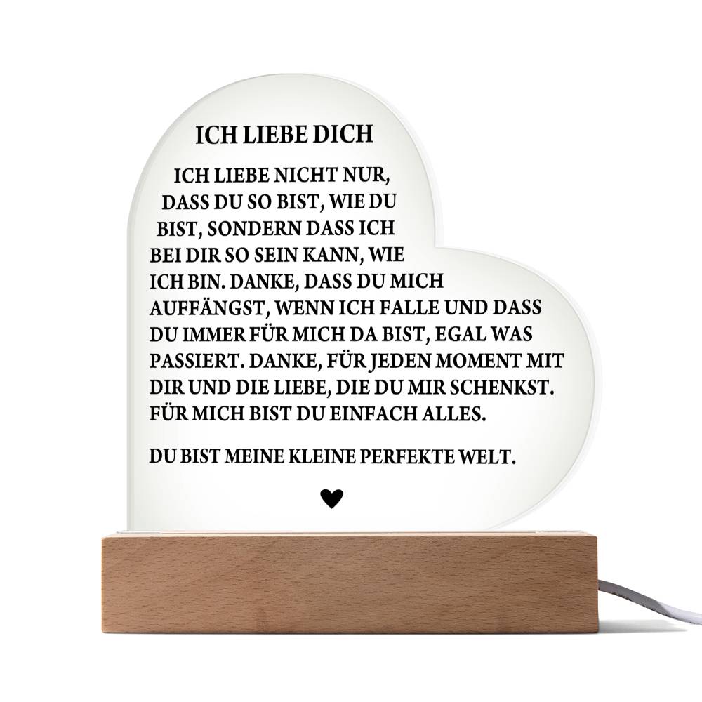 Ich Liebe Dich Acryl Herz