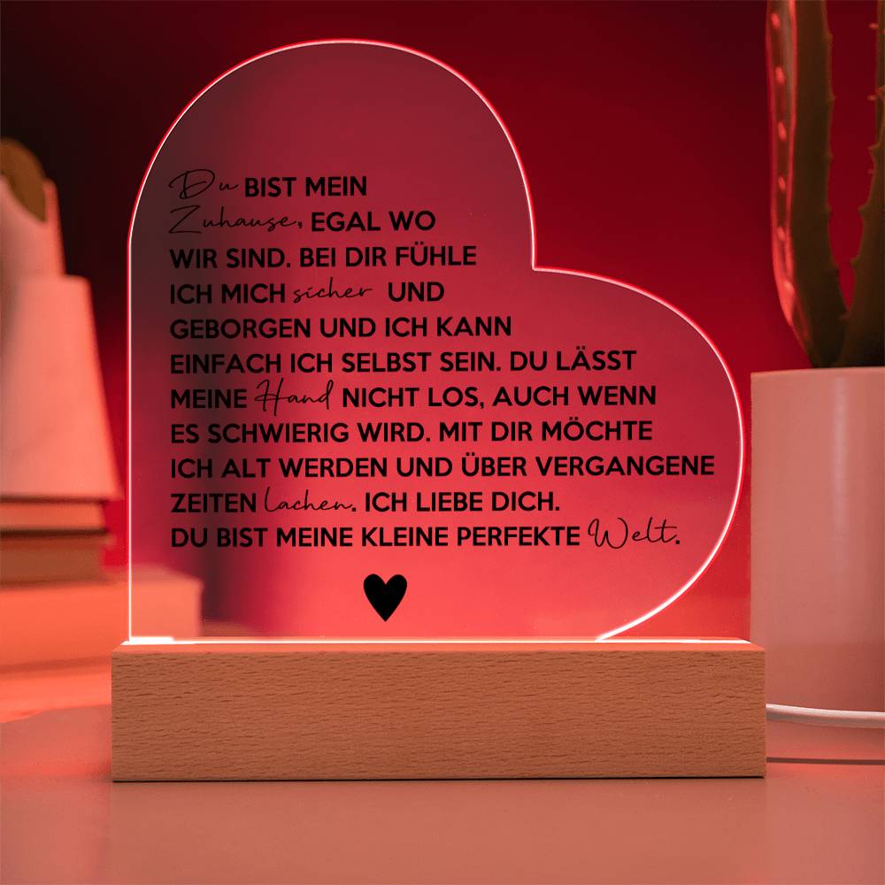Du bist mein Zuhause | Acryl-Herz