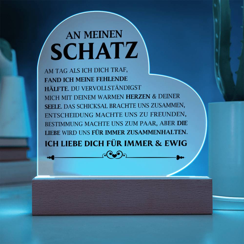 An meinen Schatz - Acryl-Herz