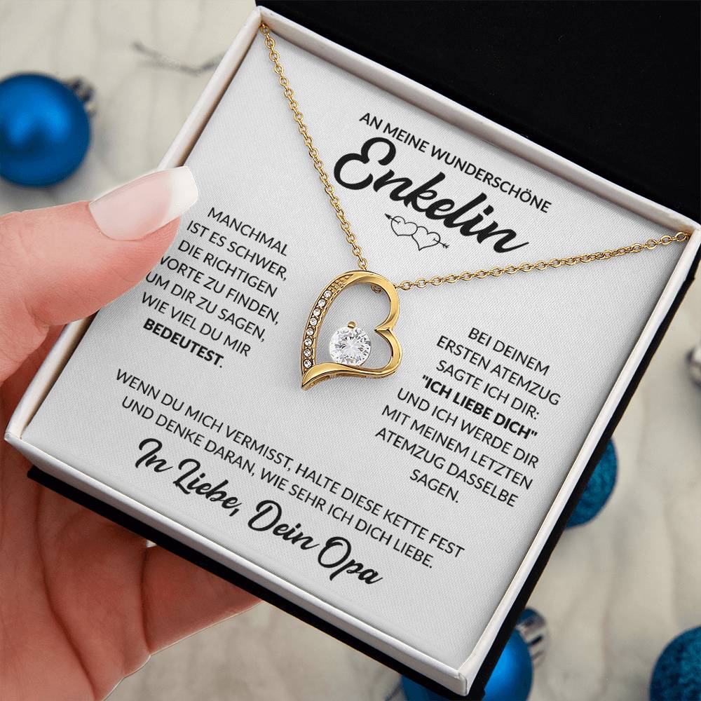 Enkelin Geschenk von Opa - Herzkette