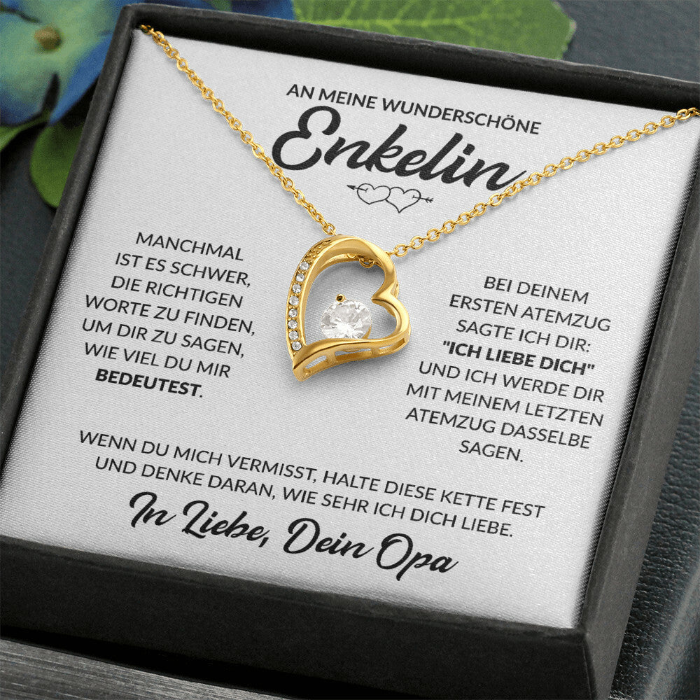 Enkelin Geschenk von Opa - Herzkette