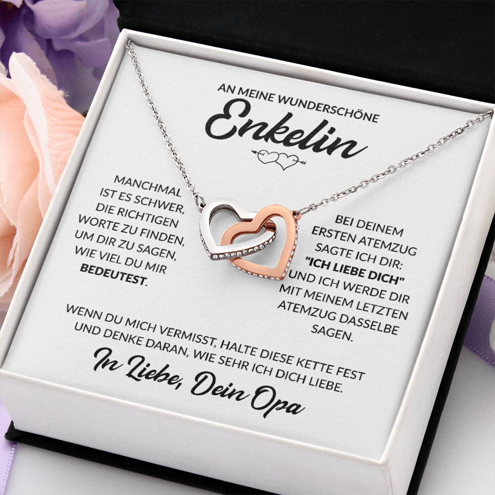 Enkelin Geschenk von Opa - Herzenkette