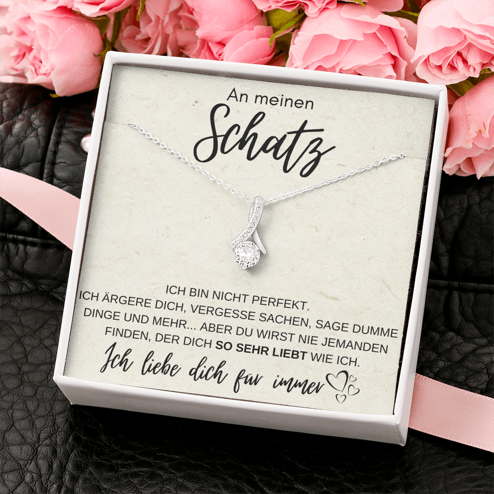 14K Weißgold Stil-Halskette - An meinen Schatz