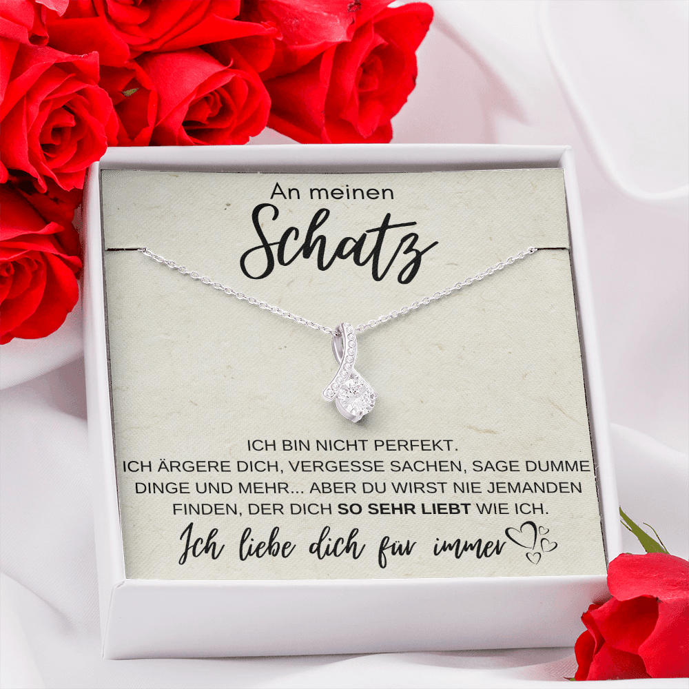 14K Weißgold Stil-Halskette - An meinen Schatz