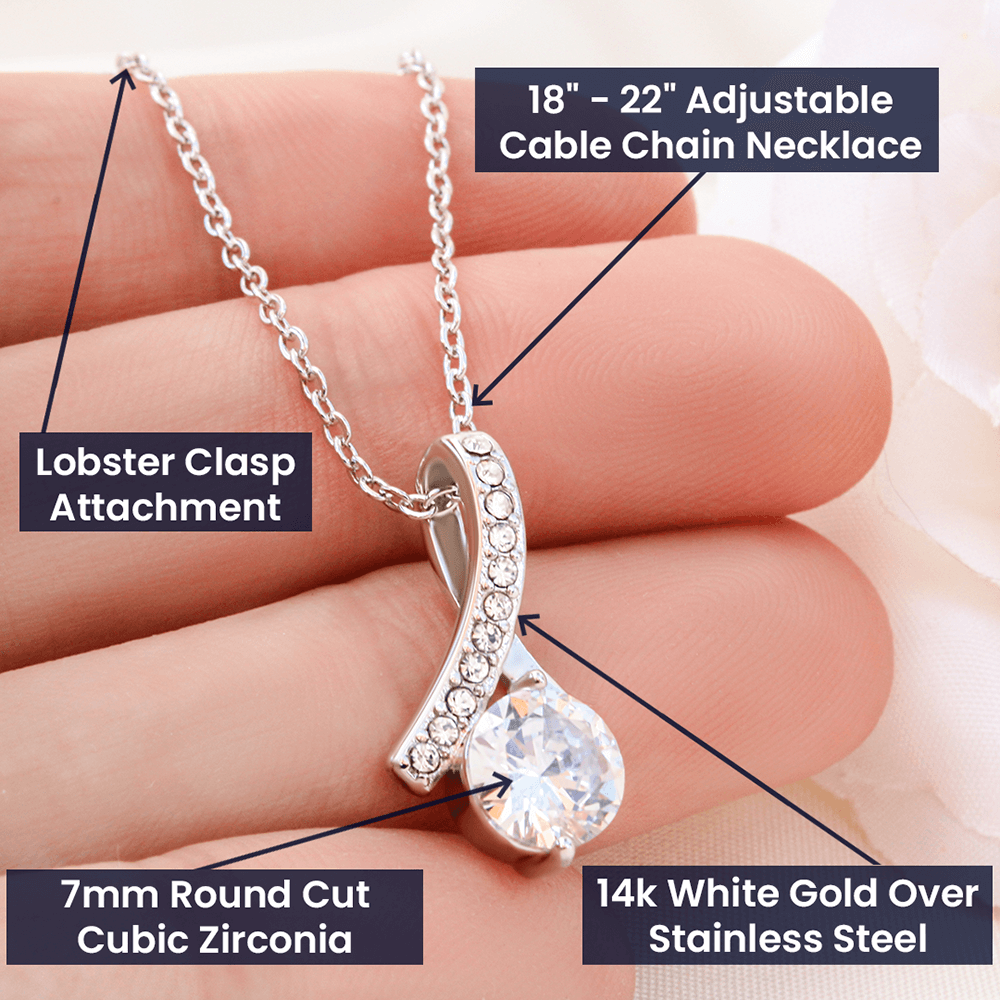14K Weißgold Stil-Halskette - An meinen Schatz