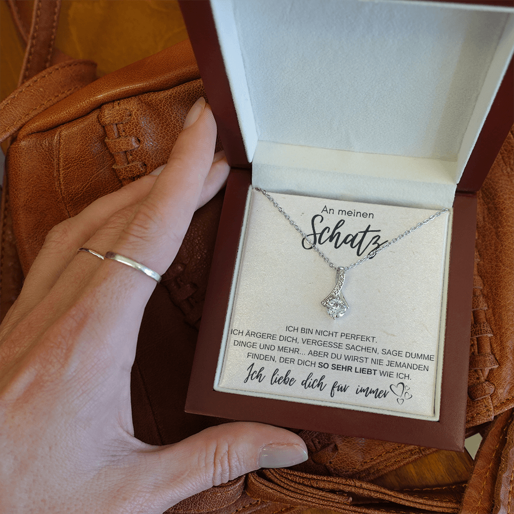 14K Weißgold Stil-Halskette - An meinen Schatz