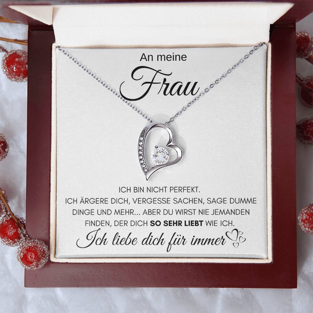 An meine Frau "Ich liebe dich für immer" - Luxus Halskette