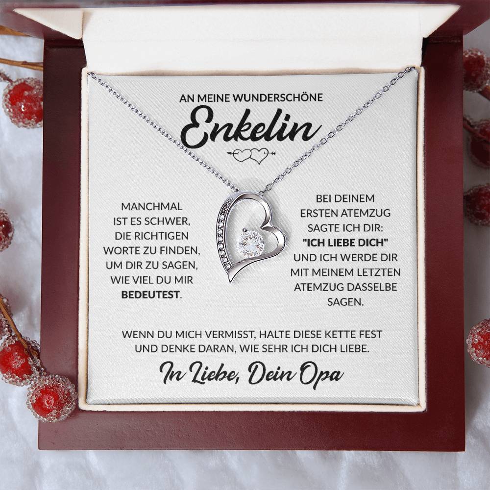 Enkelin Geschenk von Opa - Herzkette