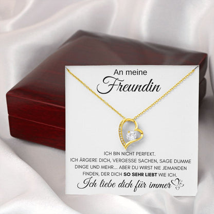 An meine Freundin "Ich liebe dich für immer" - Luxus Halskette