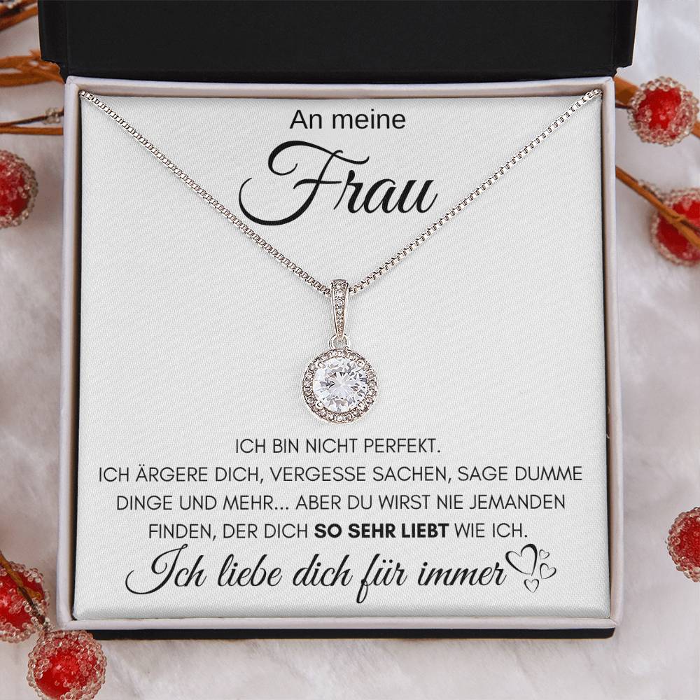 An meine Frau "Ich liebe dich für immer" - Kristall Halskette