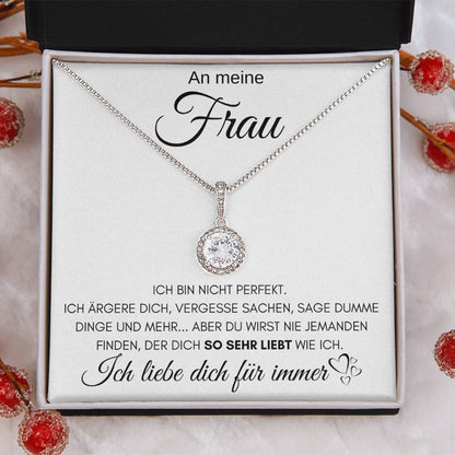 An meine Frau "Ich liebe dich für immer" - Kristall Halskette