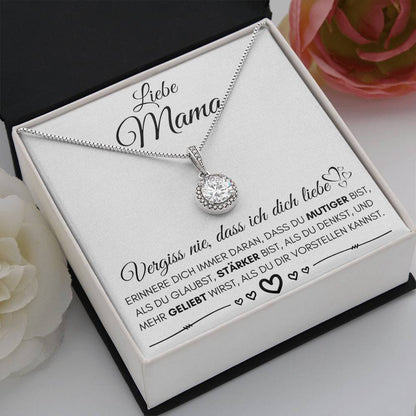 Liebe Mama "Erinnere Dich" - Kristall Halskette