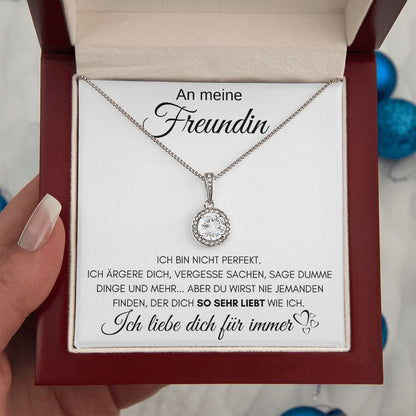 An meine Freundin "Ich liebe dich für immer" - Kristall Halskette
