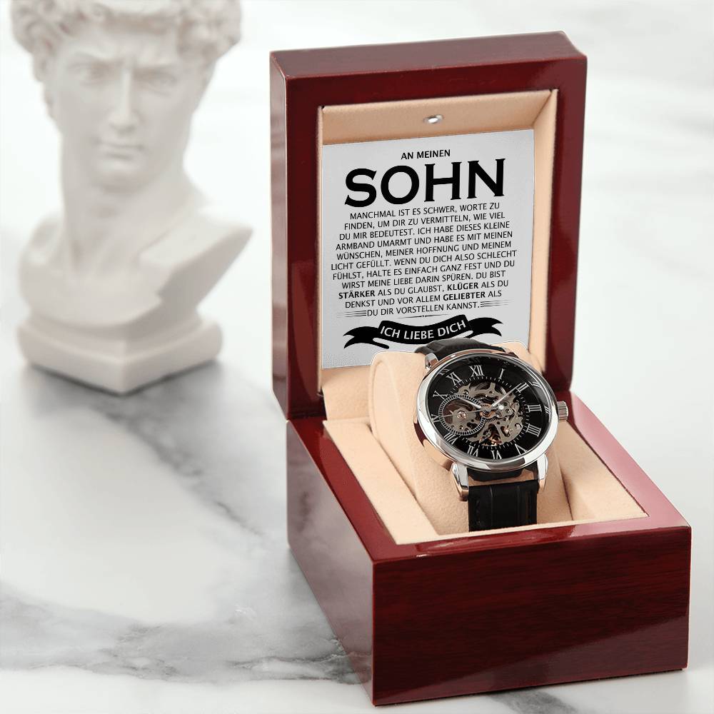 An meinen Sohn - Skelettarmbanduhr