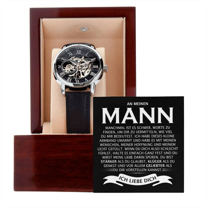 An meinen Mann - Skelettarmbanduhr