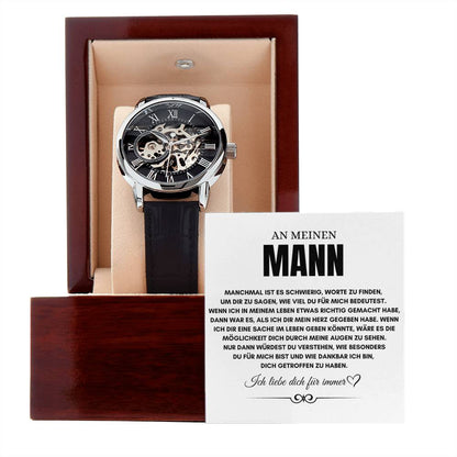An meinen Mann - Skelettarmbanduhr