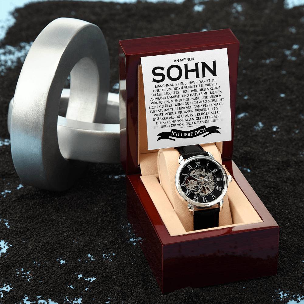 An meinen Sohn - Skelettarmbanduhr