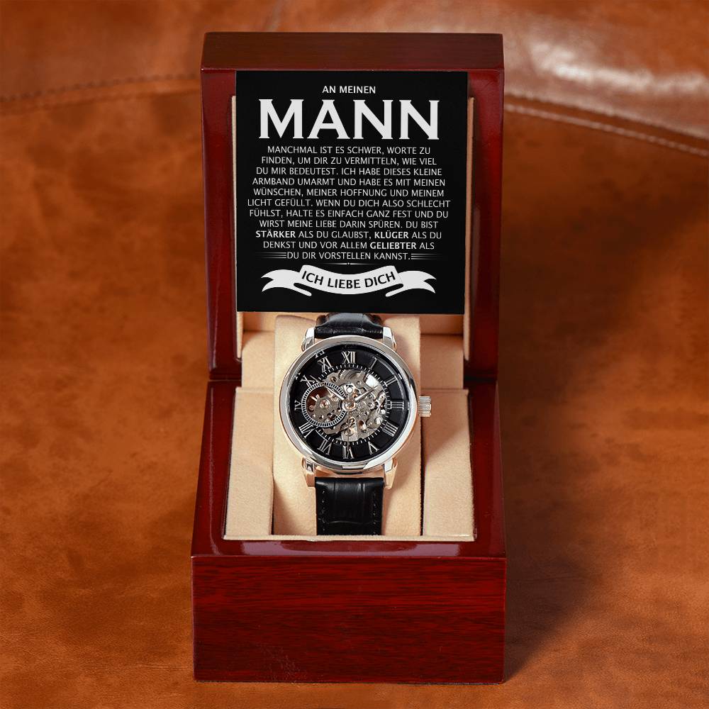 An meinen Mann - Skelettarmbanduhr