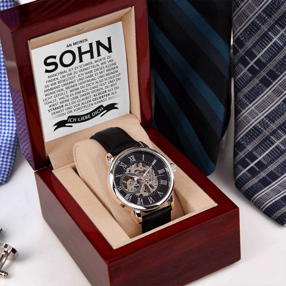 An meinen Sohn - Skelettarmbanduhr