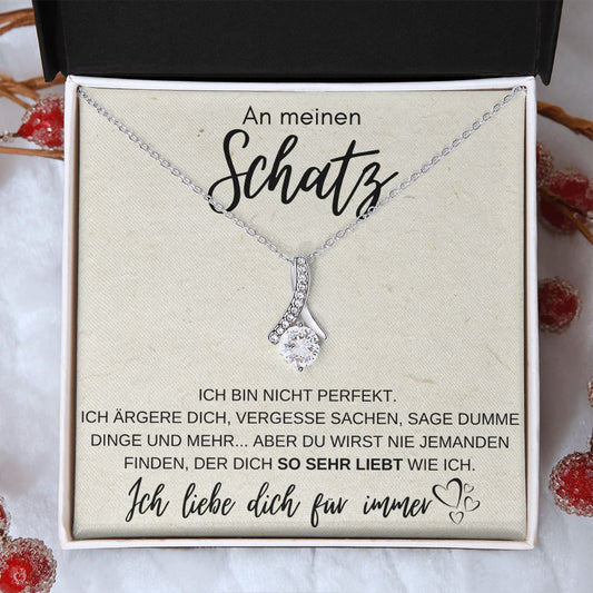 14K Weißgold Stil-Halskette - An meinen Schatz
