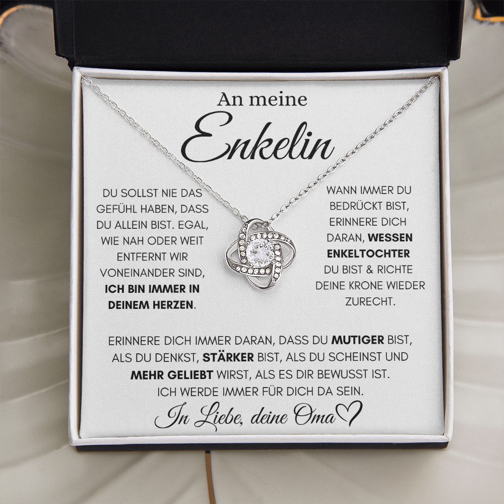 Enkelin "Immer in deinem Herzen" - Love Knot Halskette