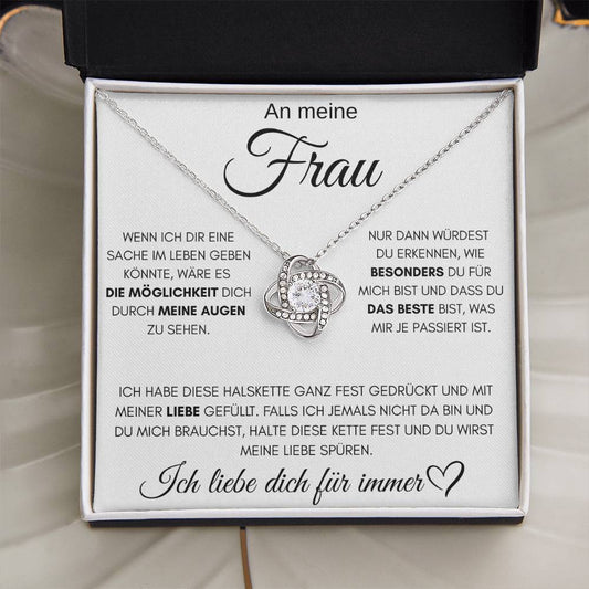 An meine Frau "das Beste" - Love Knot Halskette