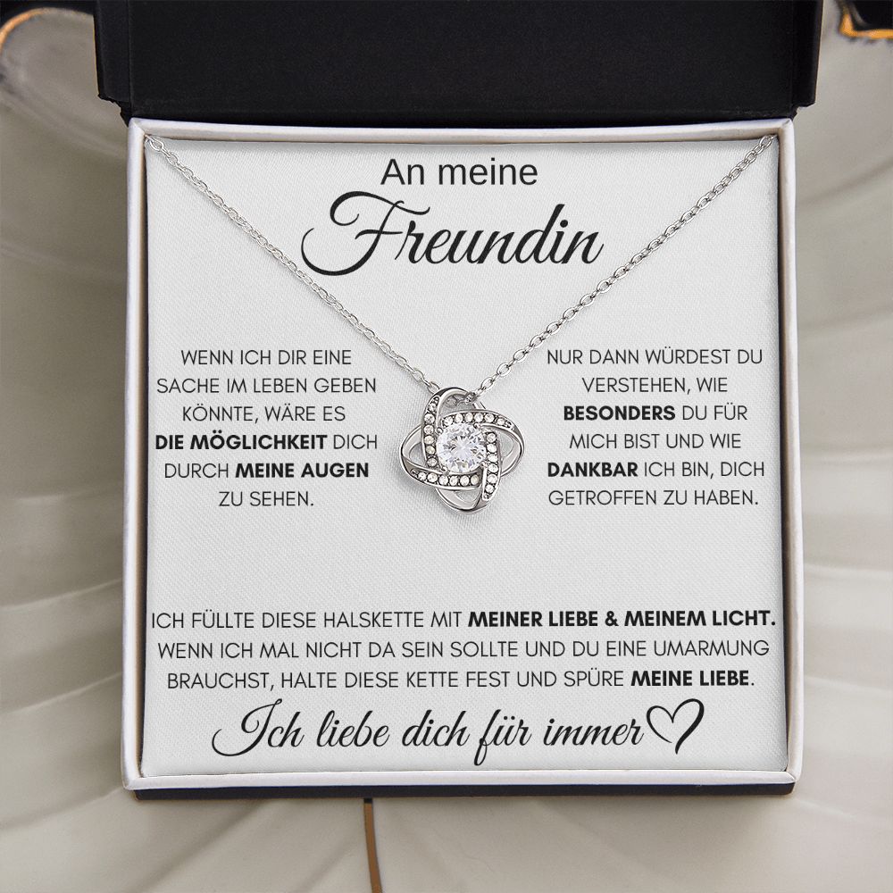 An meine Freundin "Liebe & Licht" - Love Knot Halskette