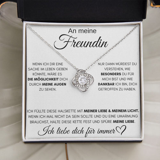 An meine Freundin "Liebe & Licht" - Love Knot Halskette