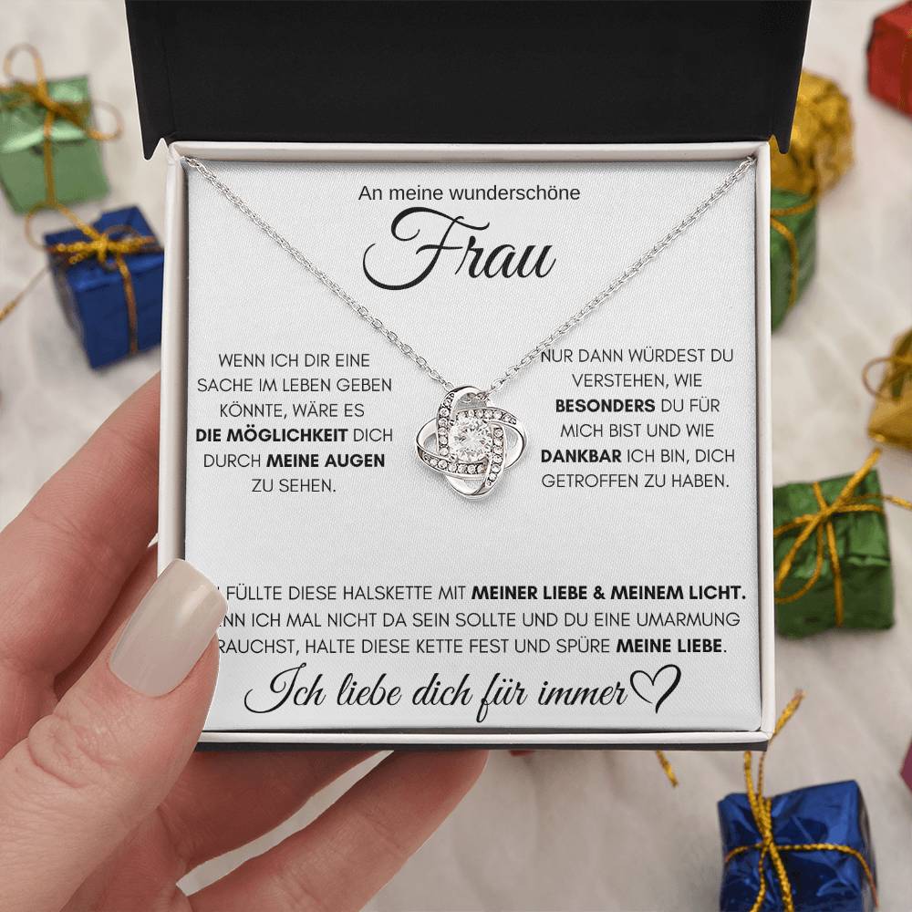 An meine wunderschöne Frau - Love Knot Halskette
