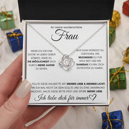 An meine wunderschöne Frau - Love Knot Halskette