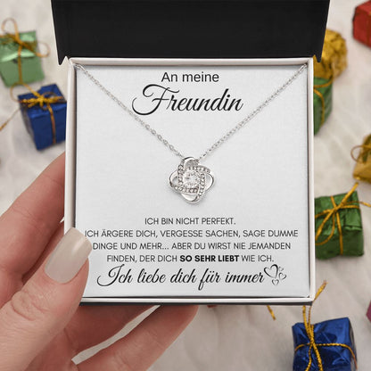 An meine Freundin "Ich liebe dich für immer" - Love Knot Halskette