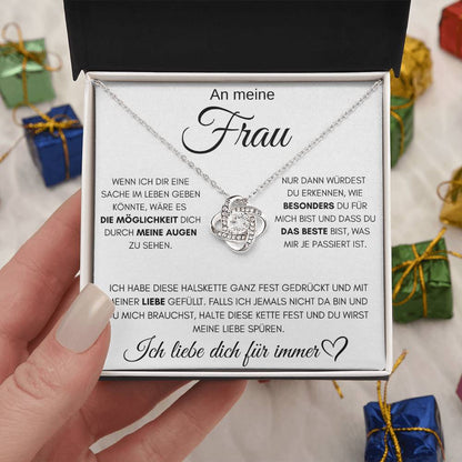 An meine Frau "das Beste" - Love Knot Halskette