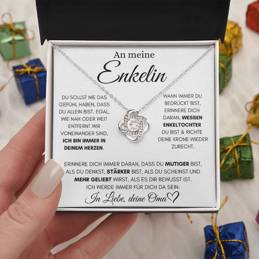 Enkelin "Immer in deinem Herzen" - Love Knot Halskette