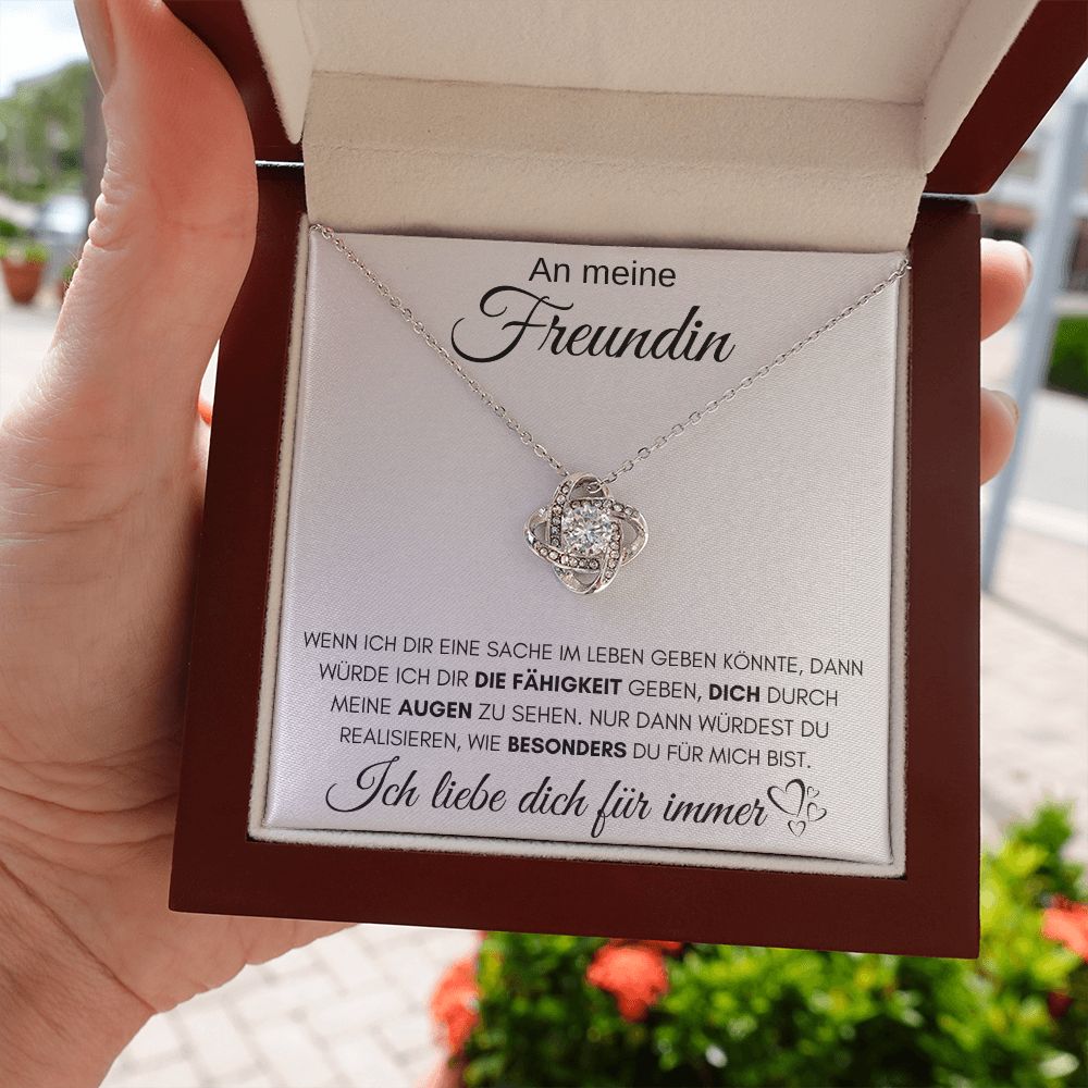 An meine Freundin "Fähigkeit Geben" - Love Knot Halskette