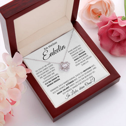 Enkelin "Immer in deinem Herzen" - Love Knot Halskette