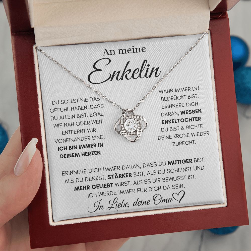Enkelin "Immer in deinem Herzen" - Love Knot Halskette