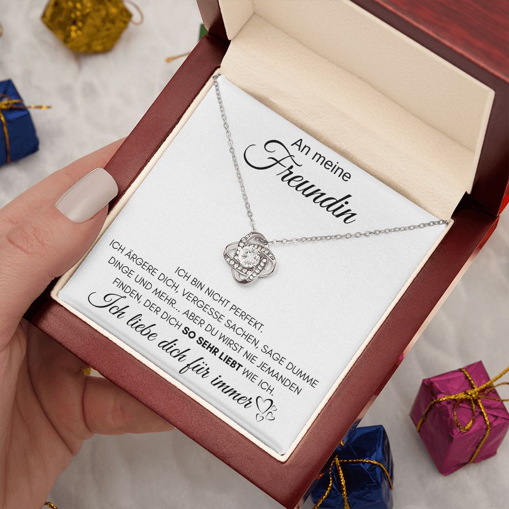 An meine Freundin "Ich liebe dich für immer" - Love Knot Halskette